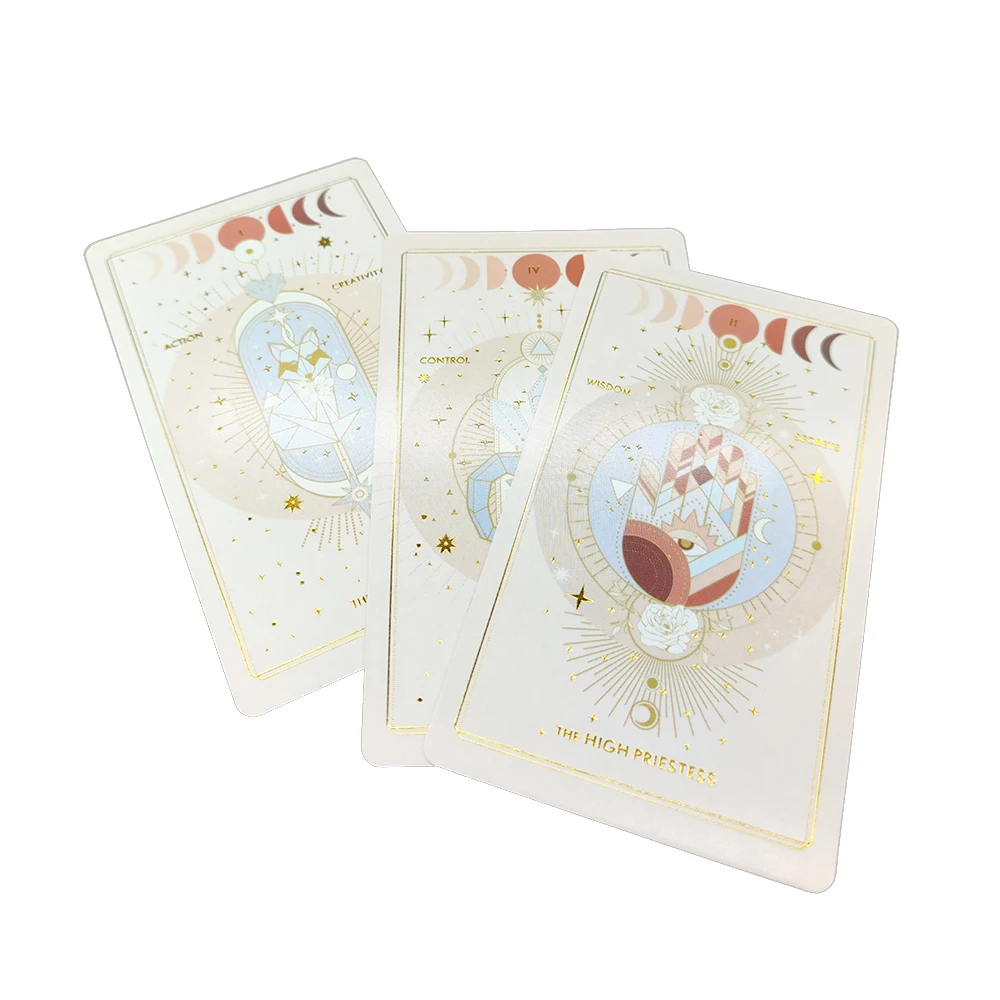 12X7CM Gilding Crafting Destiny Divination Tarot Cards Deck for Beginners with Gold Embossing for Women with Paper Guidebook