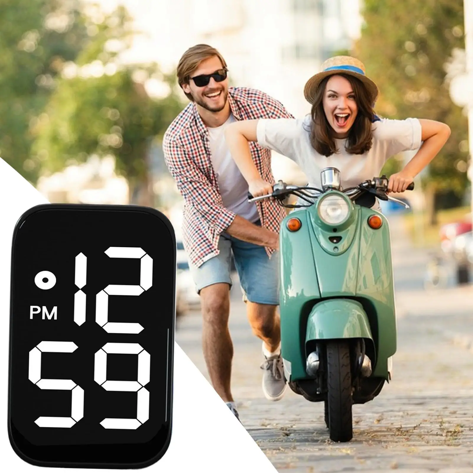 Car Clock Digital Luminous Waterproof Watch LED Screen Small Stick On Clock For Car Dashboard Interior Motorcycle Boat Bike view 5