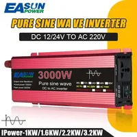 EASUN POWER Pure Sine Wave Inverter DC 12V 24V To AC 110V 220V Voltage 1KW 3000W Transformer Power Converter Solar Car Inverter