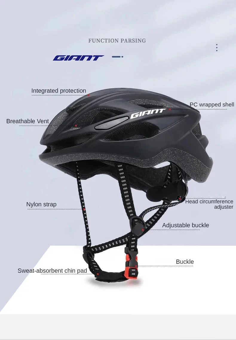Riesiger, ultraleichter Fahrradhelm CPSC/CE-zertifiziert mit 18 Lüftungslöchern, verstellbarem Riemen und EPS-Schaum, MTB/Rennradzubehör – Detail 5