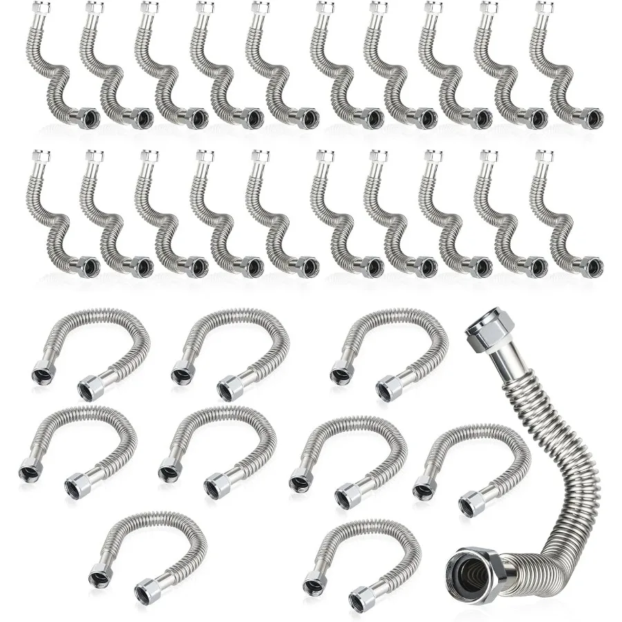 

30 упаковок гофрированного гибкого соединителя водонагревателя из нержавеющей стали 3 4 FIP x 3 4 FIP Шланг для водонагревателя и смягчителя воды в