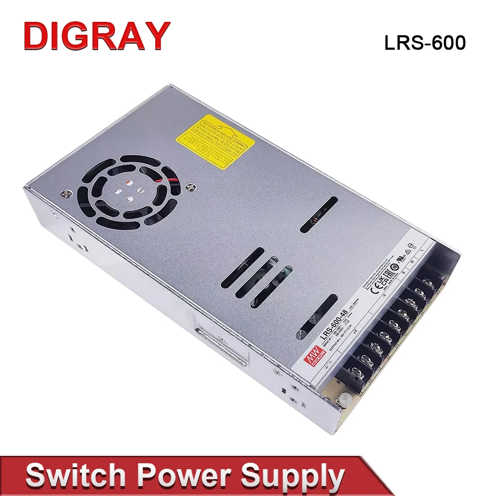 

DIGRAY MeanWell LRS-600-24/36/48V 110V/220V Single Output Switching Power Supply for Raycus, JPT Laser Marking Machine.