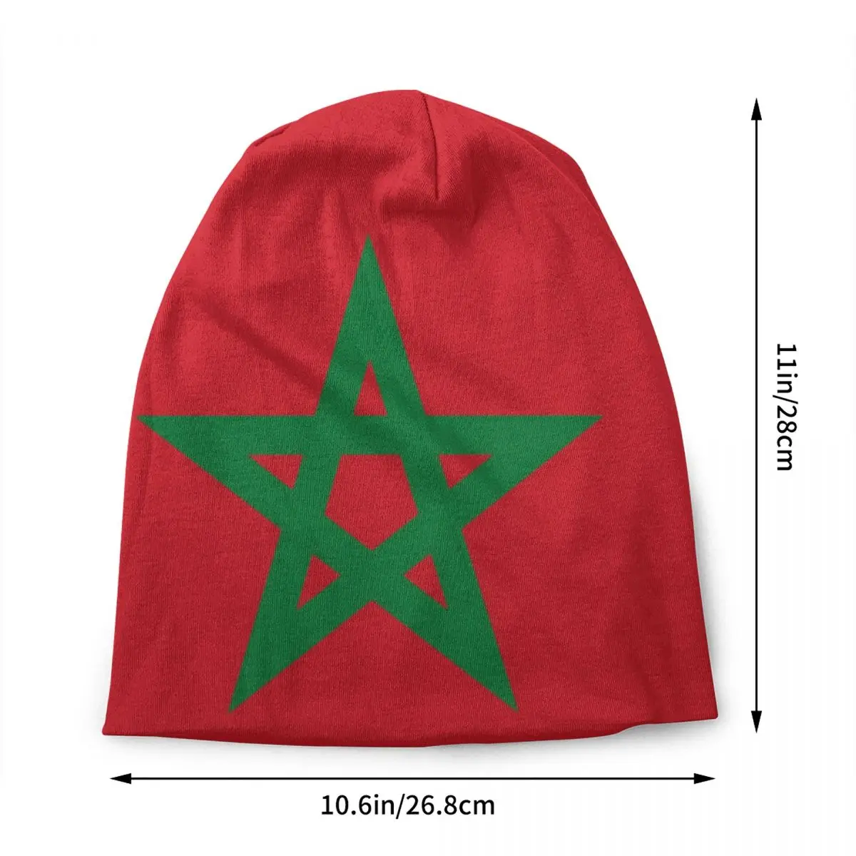 Custom The Flag Of Morocco Beanie Cap Unisex Winter Warm Bonnet Homme Knitted Hats Hip Hop Outdoor Ski Skullies Beanies Hats