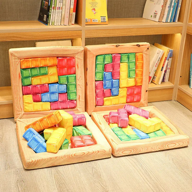 Tetris Fun Cushion Intresting Removable Different Types Blocks Puzzle Pillow Home Decro Party Useful Stuffed Product