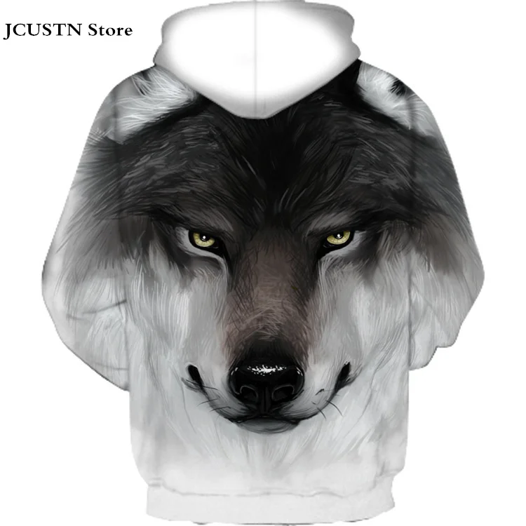 

Men's Junior Tiger Hoodie Loose Streetwear Plus Size Fashion 3D Wolf Printing Streetwear Funny Animal Street Hip Hop Sweatshirt