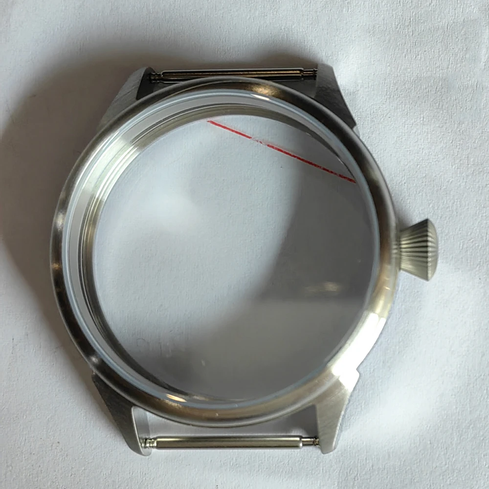 For ST 3620 3600 Case 42mm Mineral Mirror Stainless Steel Watch Case for ETA 6497 6498 Movement Watch Part