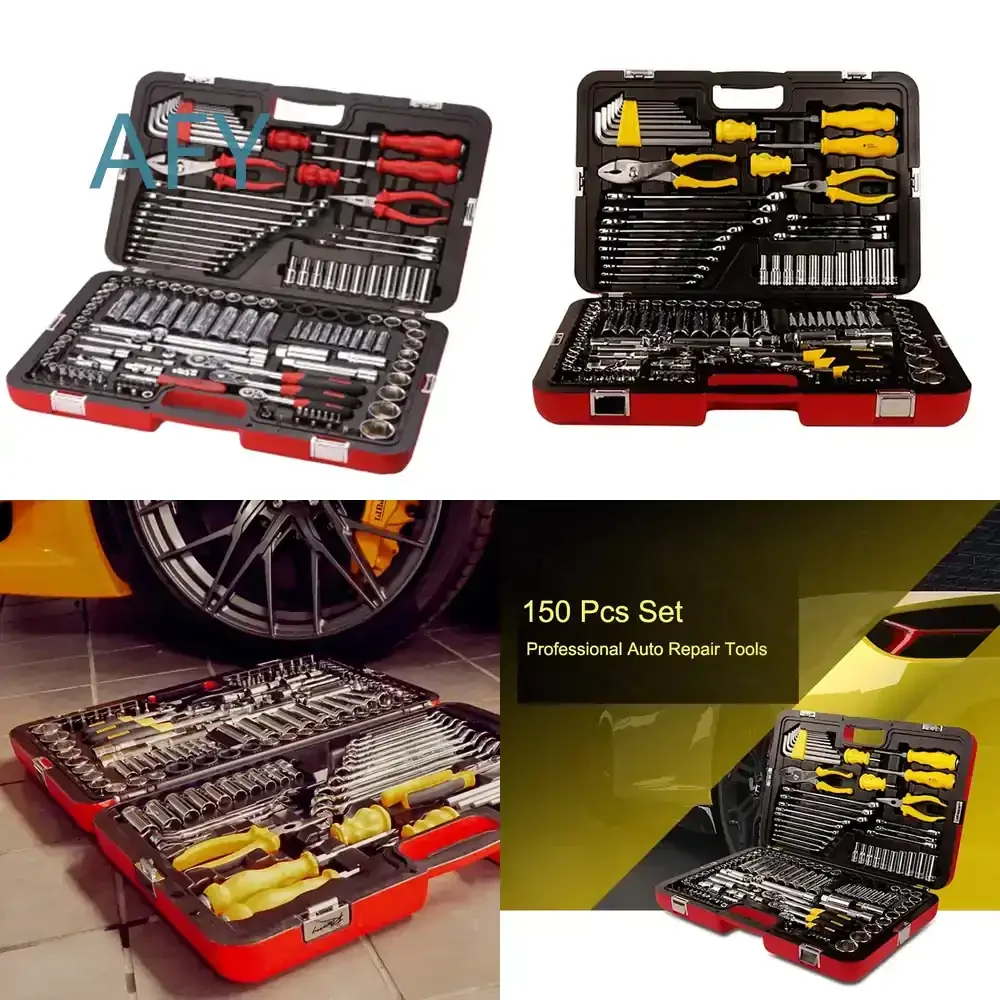 Stanley Mechanic Tools Automotive 150 Pcs Car Repair Tool Ratchet Socket Spanner Set for Car Repair for Auto Repair Tools for