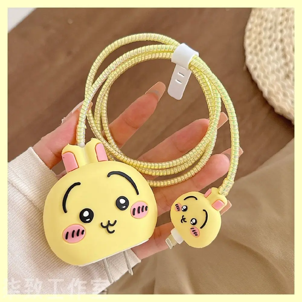 For chiikawa Data Cable Protector Case for IPhone 20W Charger Anti-Break Cover IPhone17 16 15 14 Charger Cord Saver Accessories