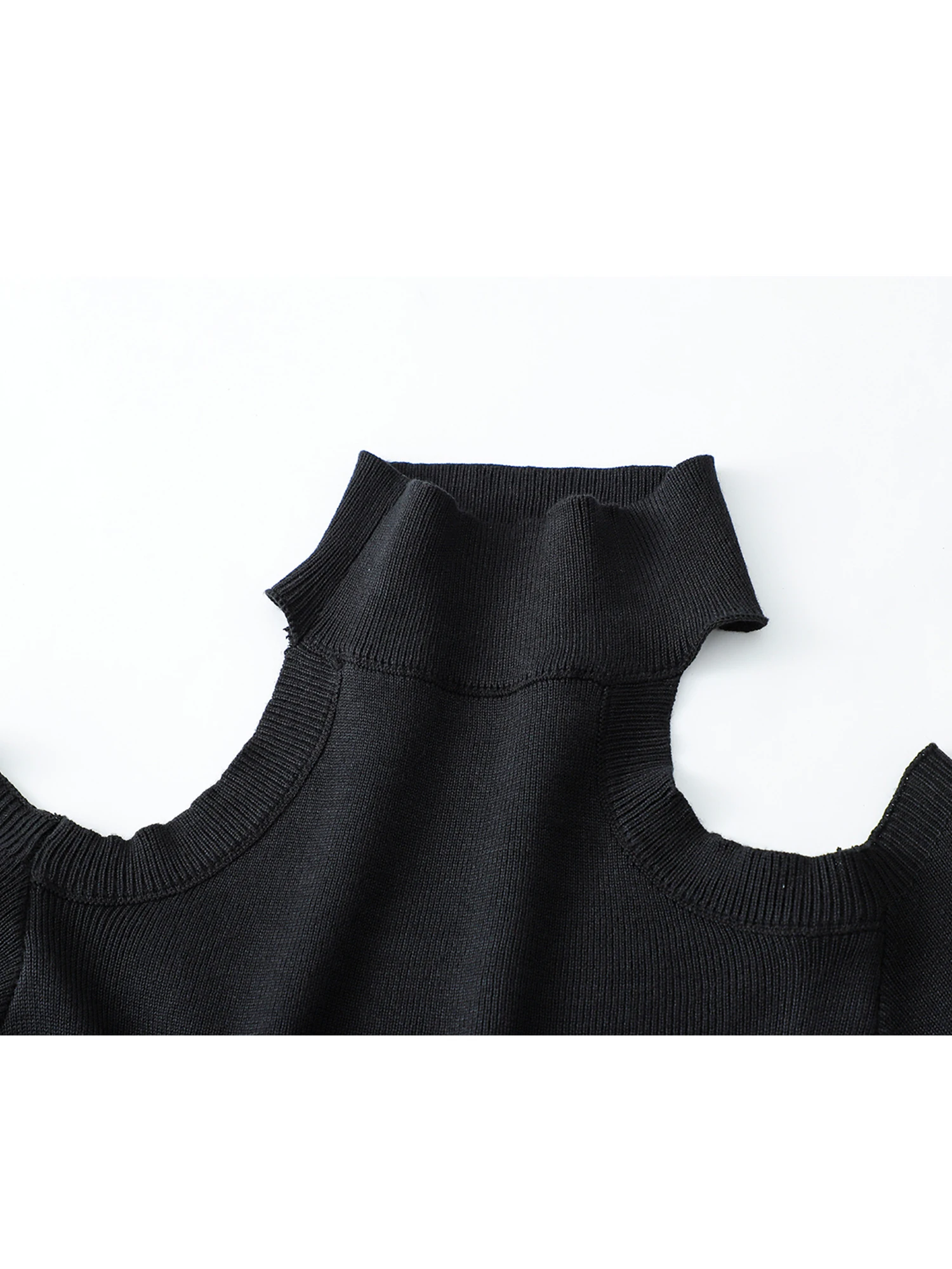 Women's Black Gothic Pullover Sweater Vintage 2000s Y2k Off Shoulder Jumper Knitwear Long Sleeves Sweater Spring Autumn Clothes