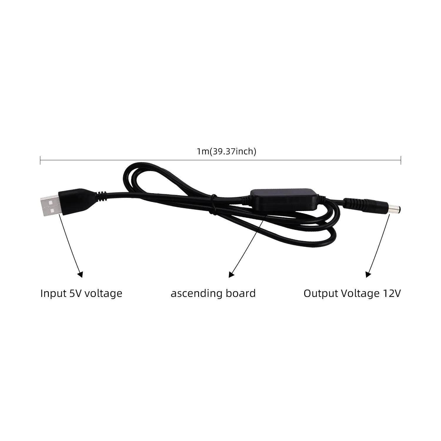 USB multifunctional charging cable 5v to 12V power cord 5V boost 12V round head 5.5 * 2.1mm power supply connection cable