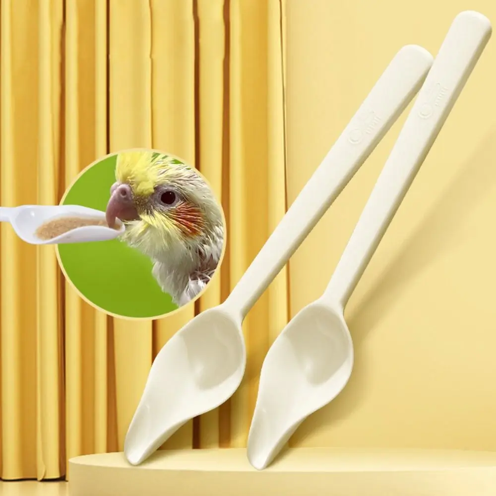 Plastic Bird Milk Powder Feeder Long Handle Heat-resisting Chicks Medicine Spoon Thickened Bird Food Water Spoon