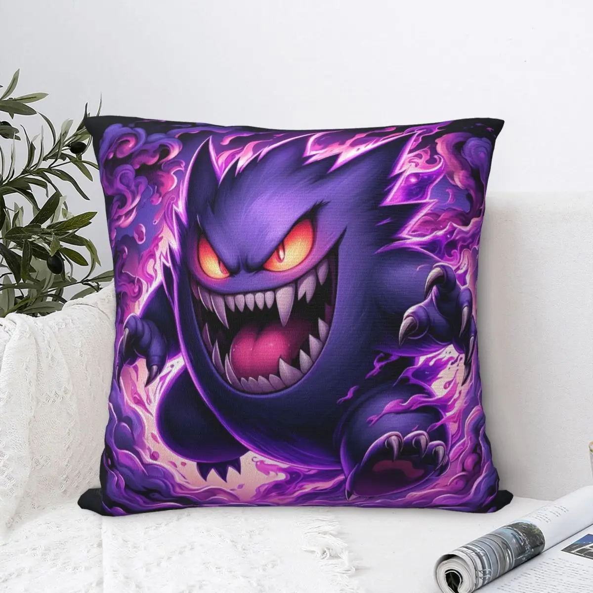 Gengar Starry Sky Pokmon Pillow Case Morden Pillow Cover Polyester Cushion Cover Pillowcases For Office Car Home Decorative