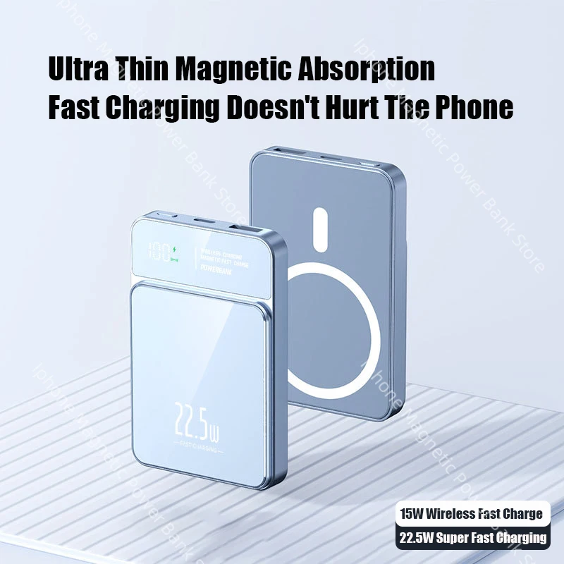 

Оригинальный 1 шт. 22,5 Вт Magsafe Power Bank 22,5 Вт, беспроводное зарядное устройство с быстрой зарядкой, мини-зарядное устройство Power Bank, 10000 мАч, 20000 мАч, 50000 мАч