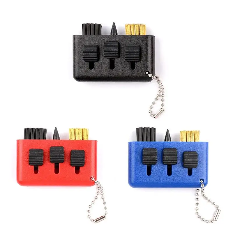 3 In 1 Golf Club Cleaning Brush Portable Groove Cleaner For Wedge Putter Golf Training Accessories Tool