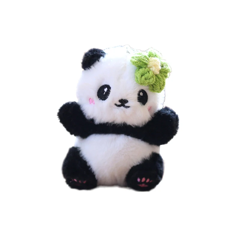 [JT]1Pc Cute Flower Panda Plush Dolls Toy Pendant Keychain Backpack Hangings Decoration Gift