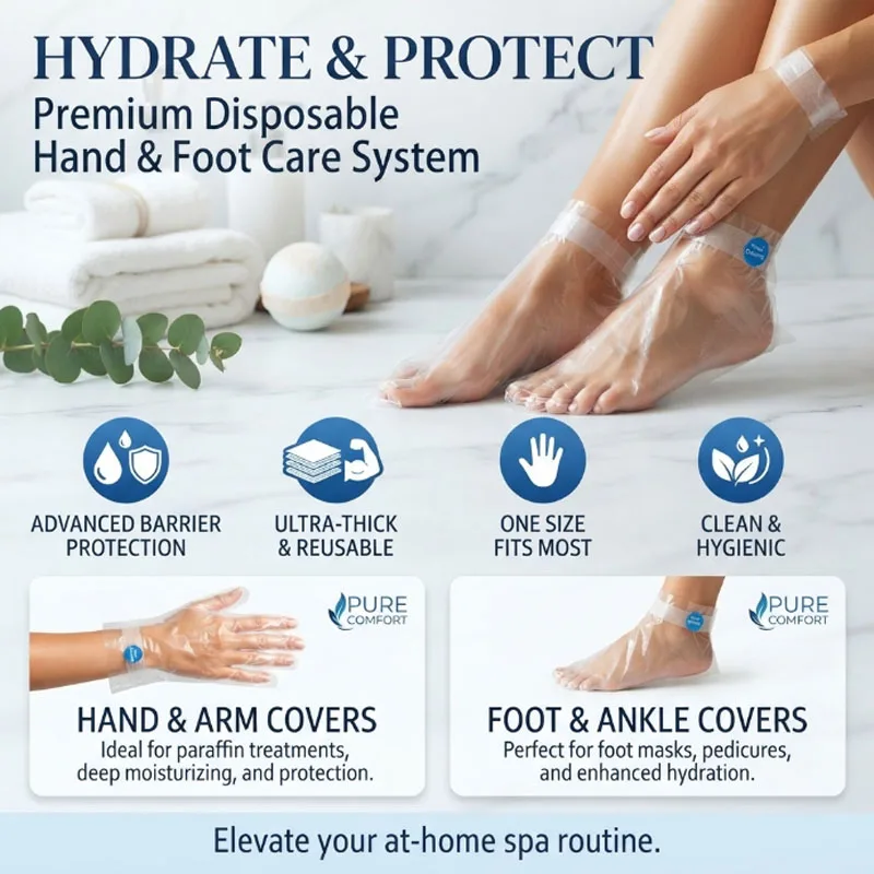 Disposable Thickened Foot Mask Cover and Hand Mask Cover with Strong Fixing Stickers for Home Moisturizing Skin Care Treatment