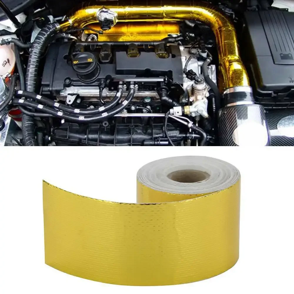 Reflective Self Adhesive Tape High Temperature Heat Insulation Shield Wrap Tape Bandage Roll Universal