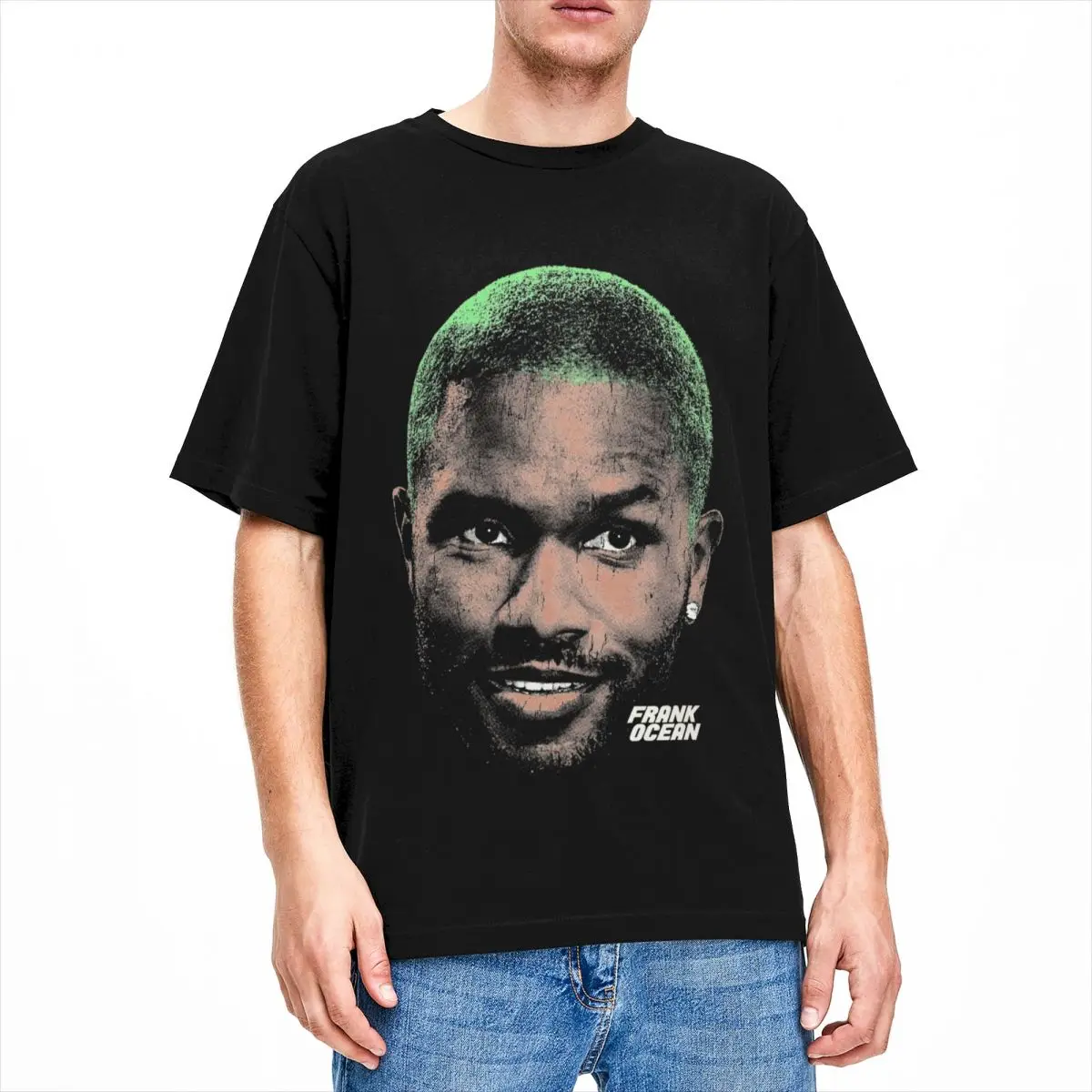 Funny Frank Oceans Head Rapper T-Shirts Men Women\'s Cotton Tees Shirt Big Size Clothing