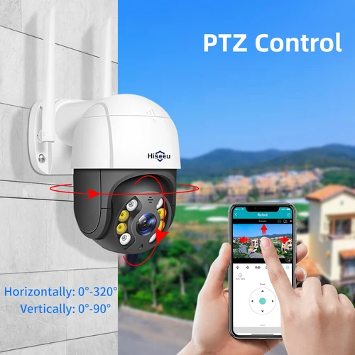 Imagen 2 del producto Hiseeu-cámara inteligente PTZ 4K de 8MP con Wifi, Zoom Digital 5x, detección humana IA, ONVIF, inalámbrica, CCTV, IP, protección de seguridad para el hogar
