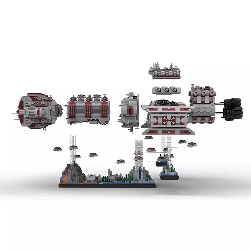 Bricklink MOC Military Space Game Spaceship Starcraftes Battlecruiser Battleship UCS Scale Sets Building Blocks Adult Toys Gift