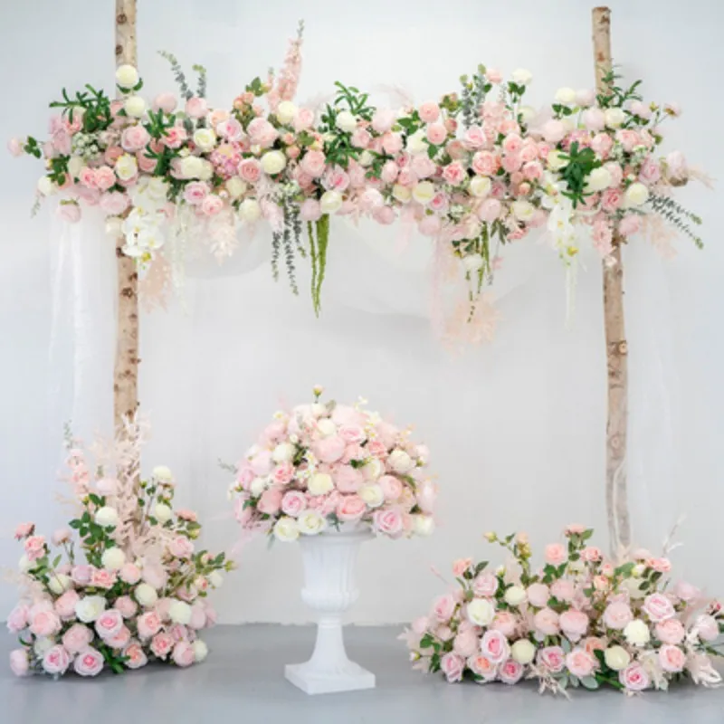 

Pink Wedding Arch Backdrop Decor, Artificial Row Arrangement, Hanging Corner Flowers, Party Table Centerpiece, Floral Ball