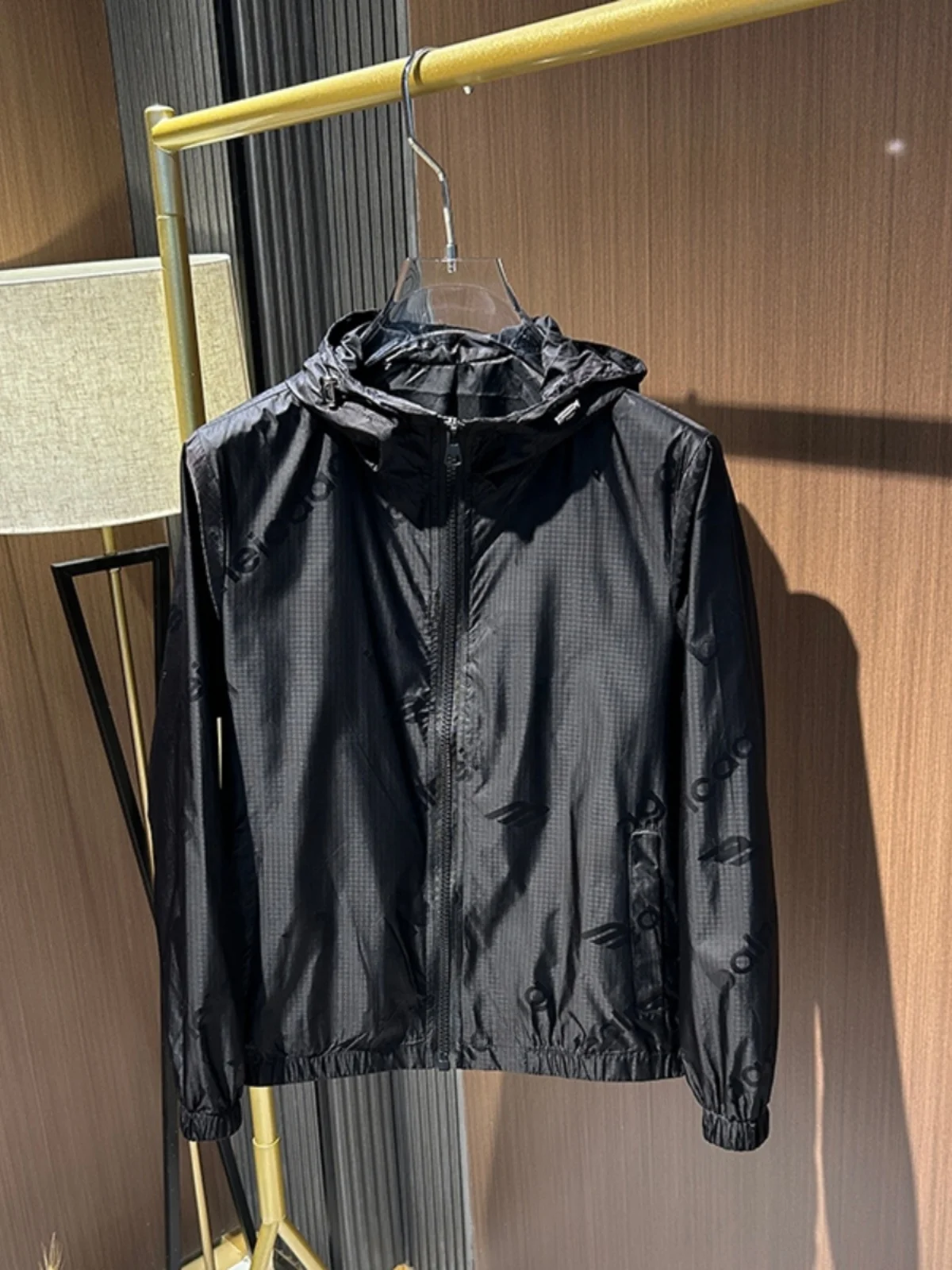

Spring Autumn Men's Faion Hoodie Jaet Windproof Casual Letter Print Streetwear Polyester Fiber Zipper Closure Long Sve