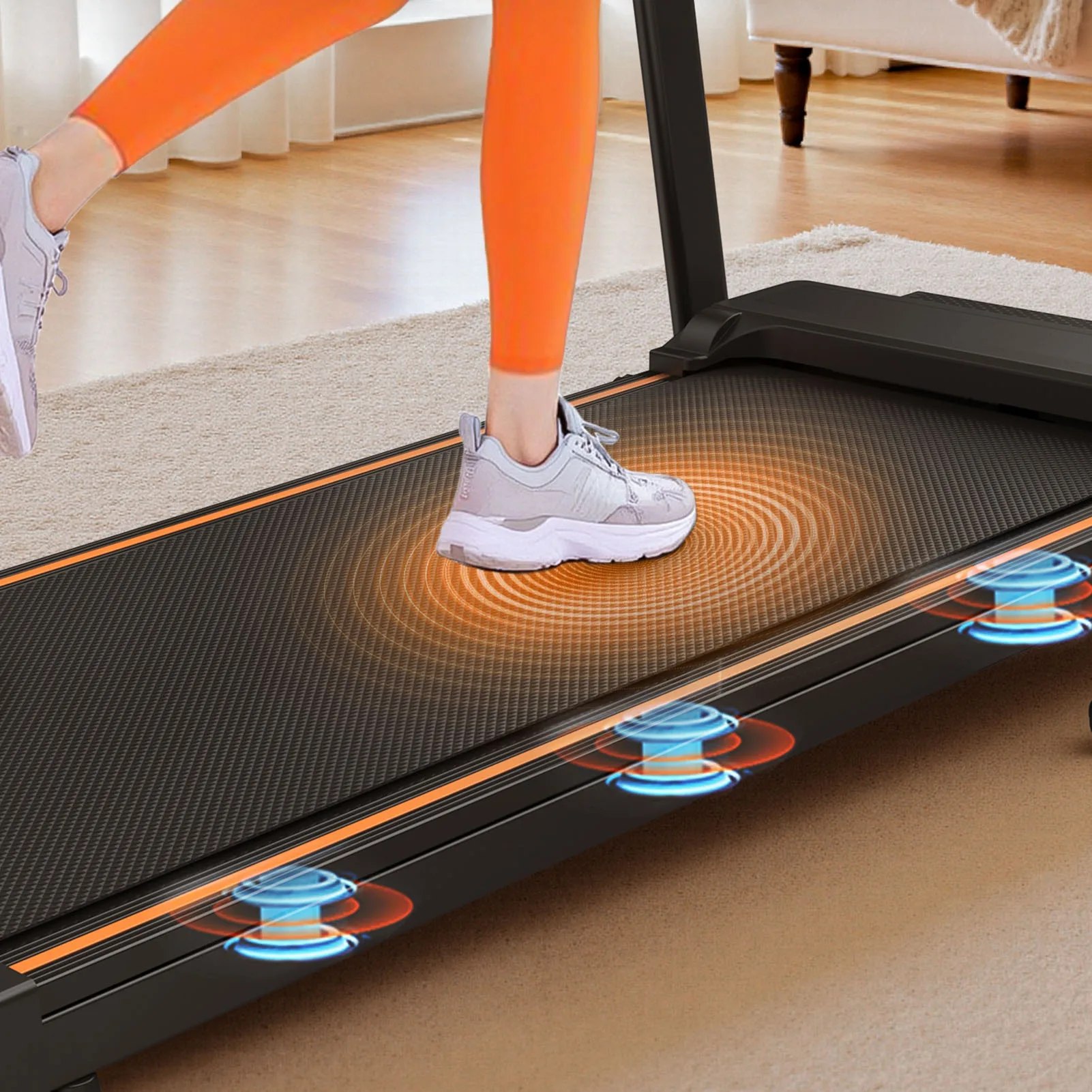 مشاية كهربائية قابلة للطي مع شاشة LED بسعة 300 رطل سعة 2.5 حصان محمولة قابلة للطي للجري للعيش #5