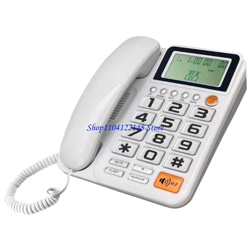 P9FA Corded Landline Phone Big Button Landline Phone Call Display Fixed Telephone