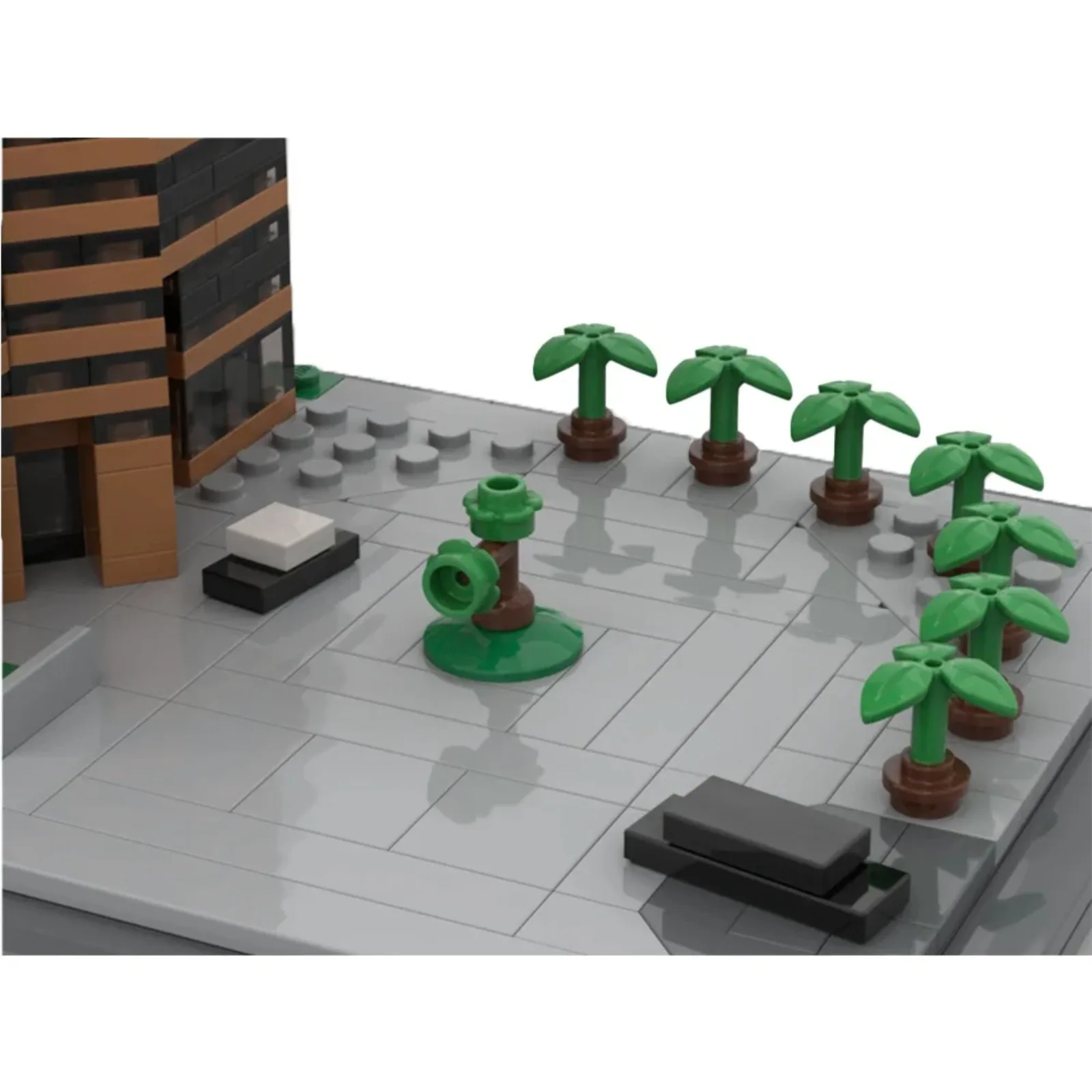 2005 Stück moderne Stadt-Wolkenkratzer Nakatomi Plaza Bausteine Avenue of The Stars Modell klassische Architektur Geschenke für Erwachsene