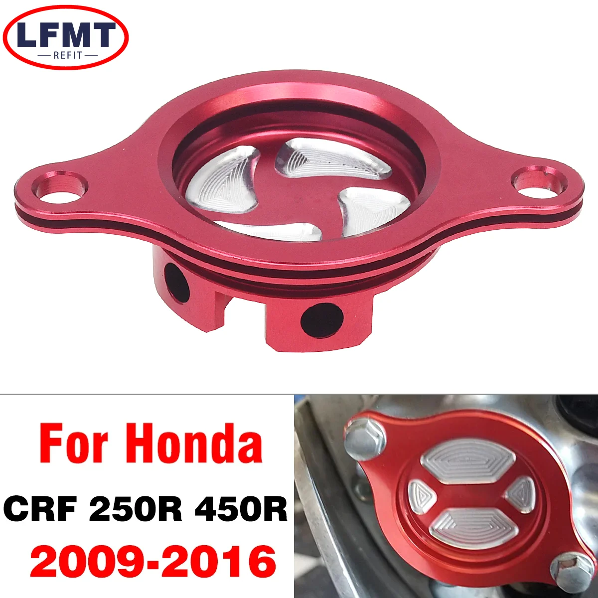 

Motorcycle Aluminum CNC Oil Filter Cap Cover For Honda CRF450R CRF250R CRF 450R 250R 2009 2010 2011 2012 2013 2014 2015 2016