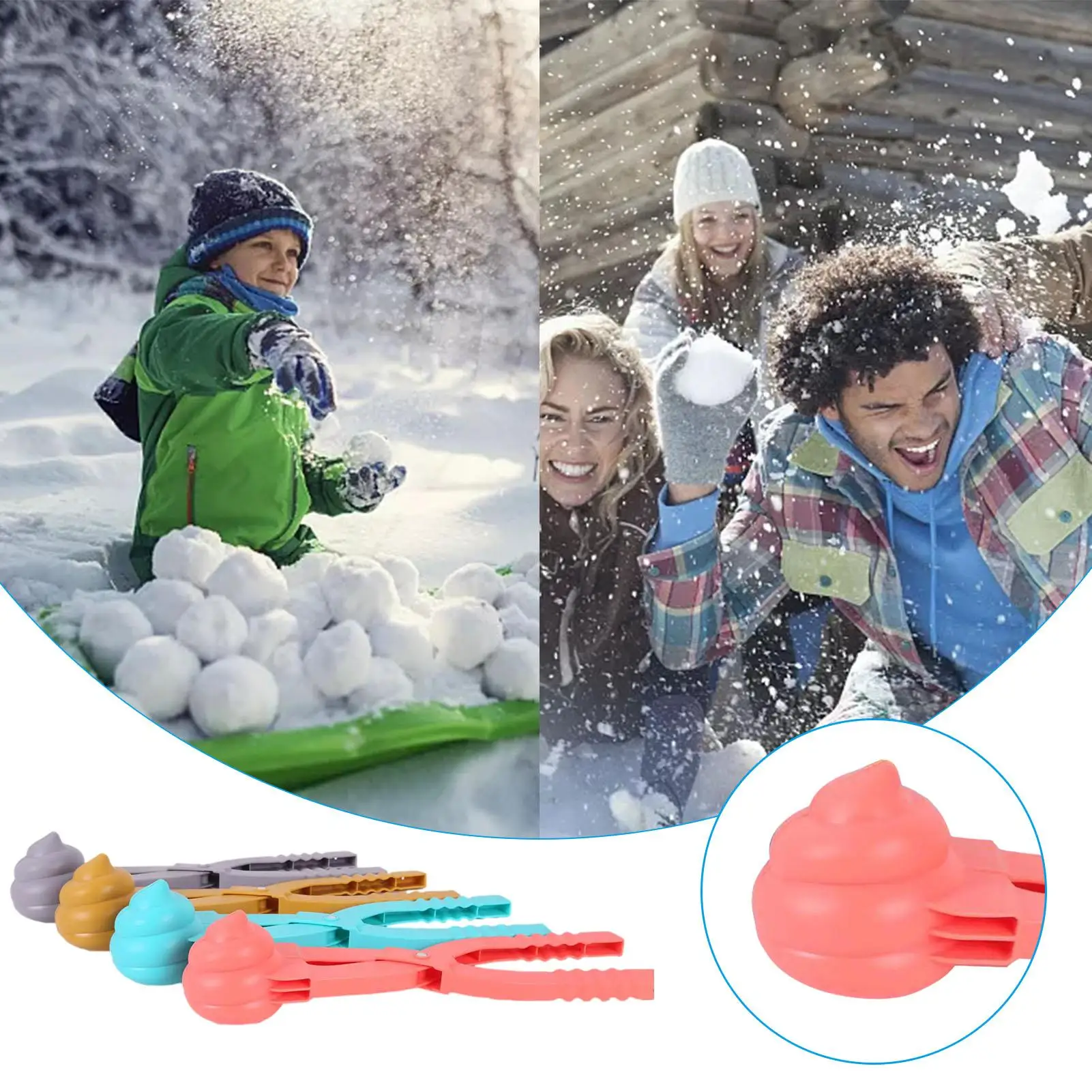 Grappige Kak Sneeuw Schimmel SnowballMaker Sneeuw Speelgoed Winter Sneeuw Schimmel Tang Draagbare Cartoon Sneeuw Zand Clip Schimmel Kid Sneeuwballengevecht