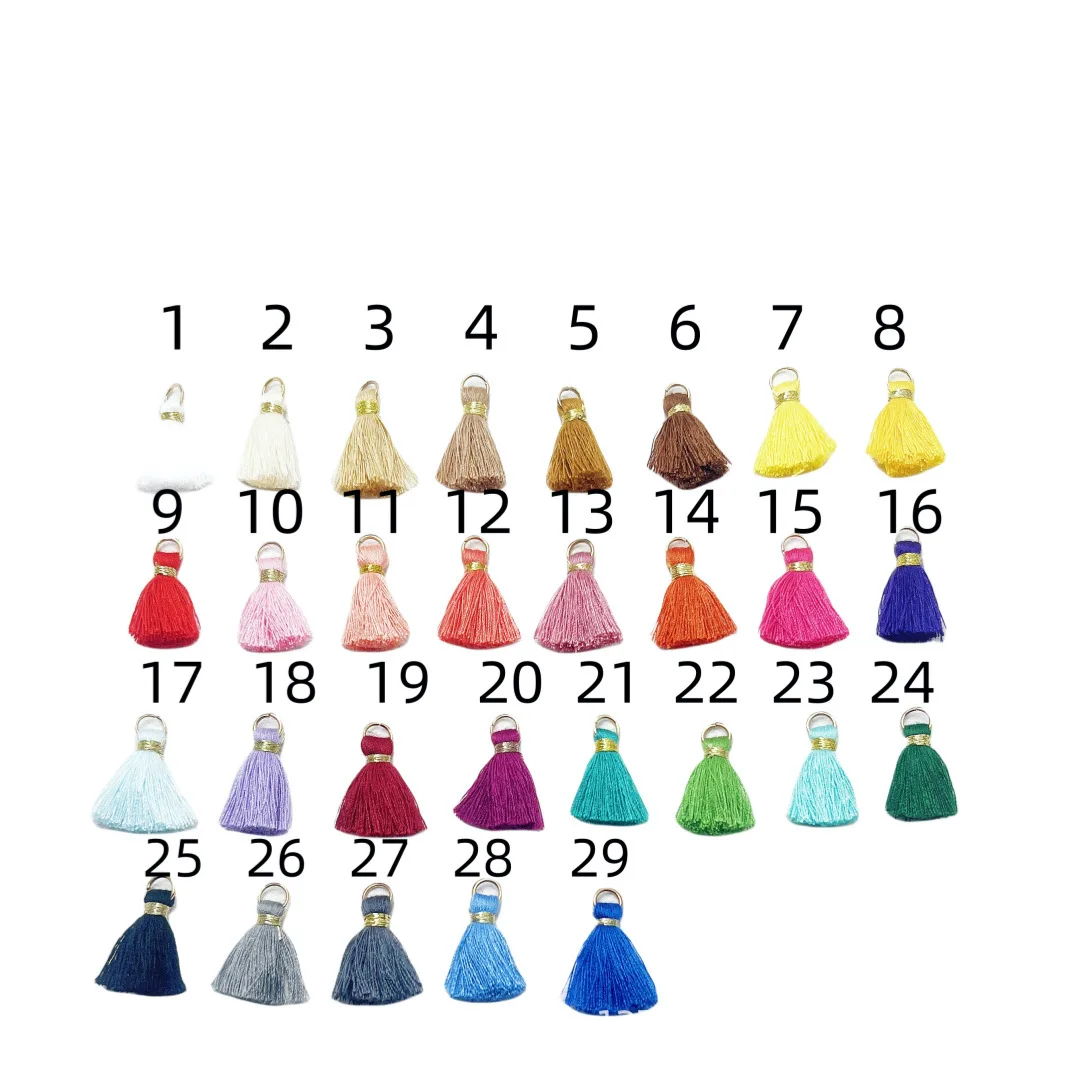 100pc Simple With a jump ring Cotton thread Small tassel pendant Earrings Drop charm Ear Studs tag DIY headdress findings