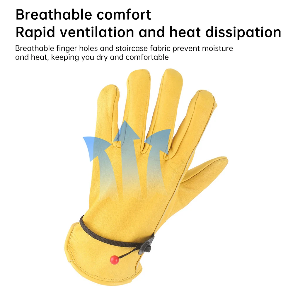 2Pcs/1 Pair Yellow Cowhide Gloves Soft Sensitive Gloves Finger Guards for TIG Welding TIG Glove Bike Accessoris