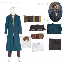 Fantastic Beasts And Where To Find Them Cosplay Newt Scamande Cosplay Overcoat Waiscoat Costume Men Halloween Roleplay Full Set