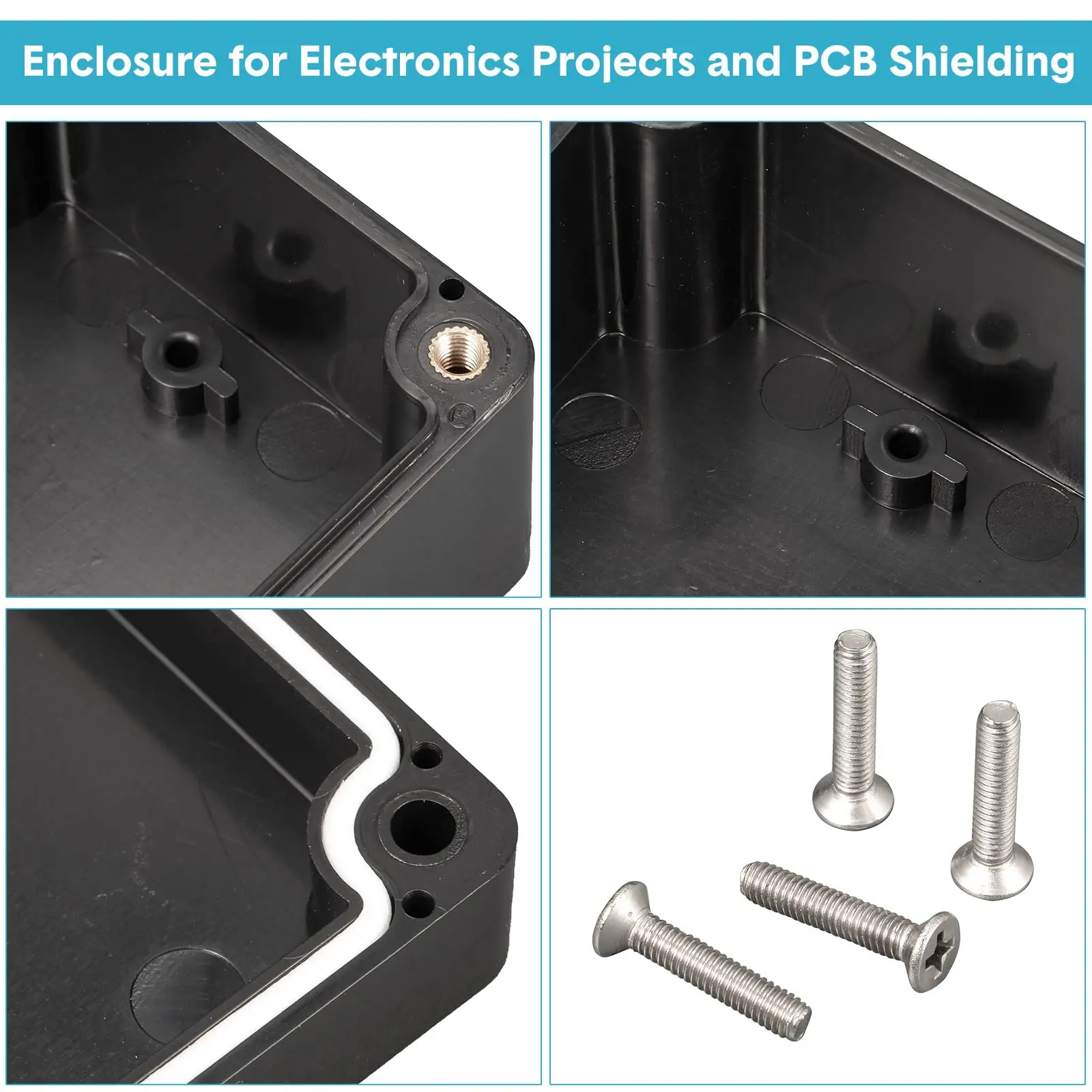 DIY Plastic Junction Box Waterproof Project Box Electrical Box Electrical Enclosure Box Outdoor Electrical Project Case Black