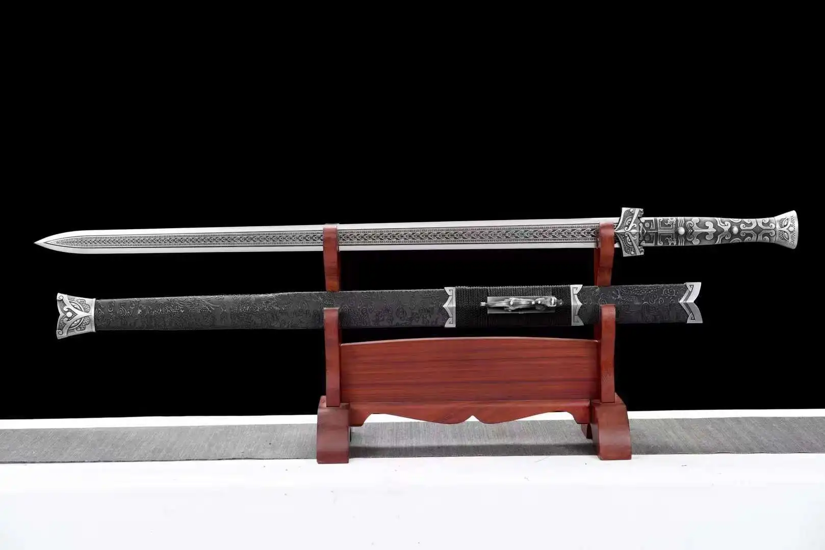 Flying to Sun-Real Handheld Sword, Chinese Kung Fu Wushu, Multi Refined Manganese Steel Blade Horizontal Jian, Unsharp