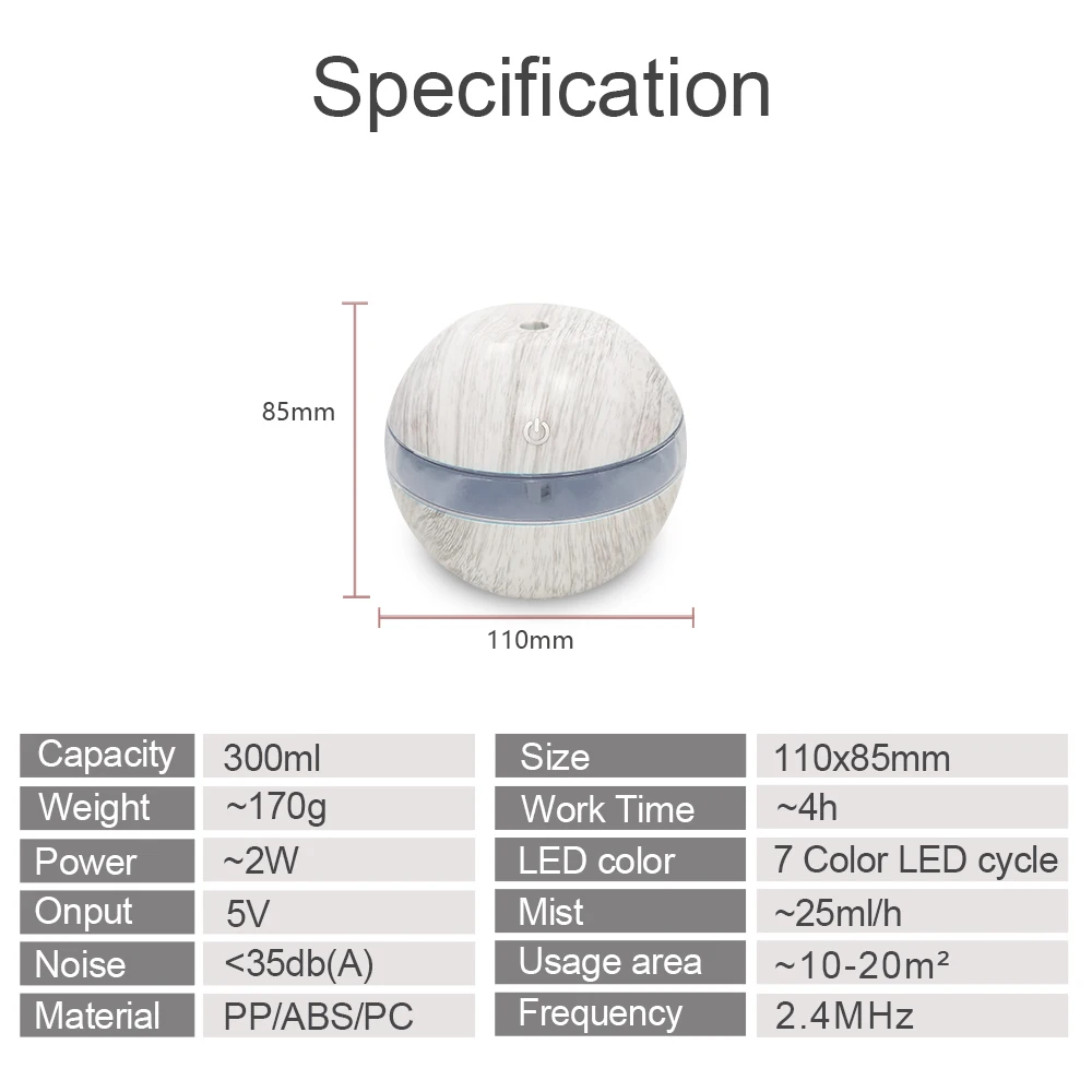 300ml 2 in 1  Humidifier + Essential Oil Diffuser with Premium Features at Entry Level Price