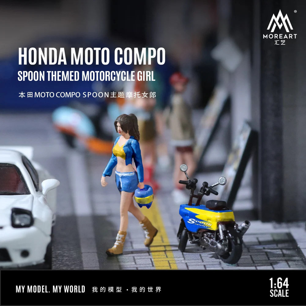 

Pre-order *MoreArt1:64 Honda MOTO COMPO SPOON themed Motorcycle Girl Doll Set - shipping in December