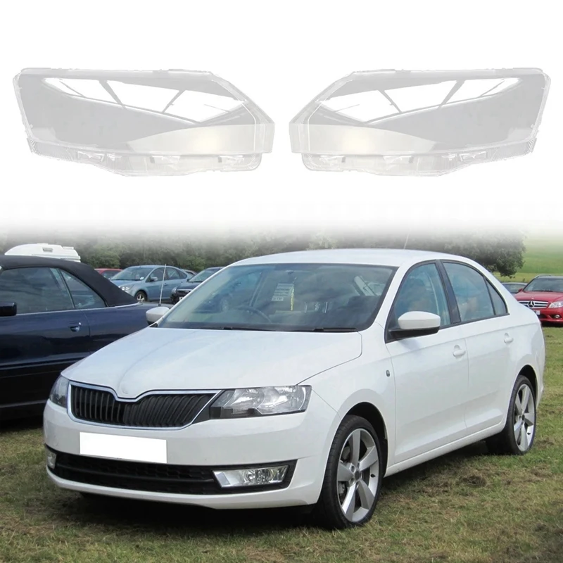 Car Front Headlight Glass Head Light Transparent Lampshade Lamp Shell Auto Lens Cover Styling For Skoda Rapid 2013-2016