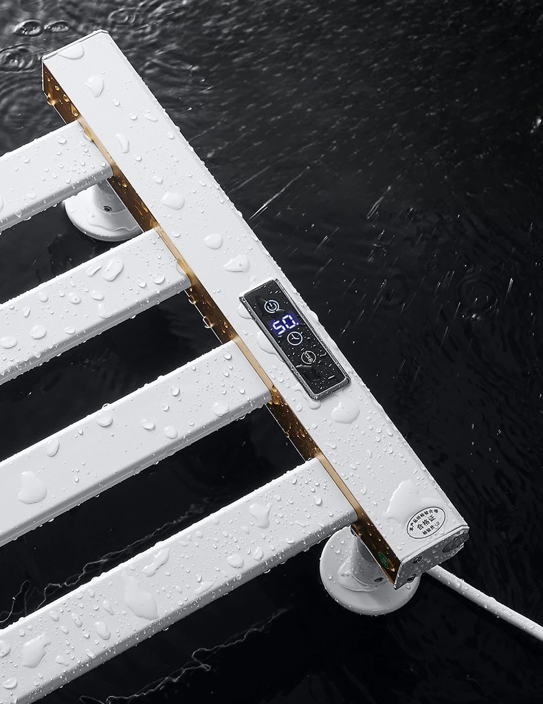 Electric Stainless Steel Towel Warmer Rack Wall-Mounted Heated Dryer Foldable Feature Clothes Rack Smart Electronic for Bathroom