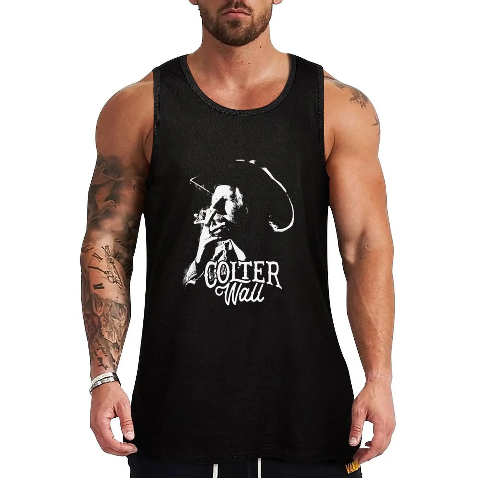 

Colter Wall White and Black Colter Art Wall Singer-Songwriters Canadians Tank Top anime top bodybuilding man Men's gym clothing