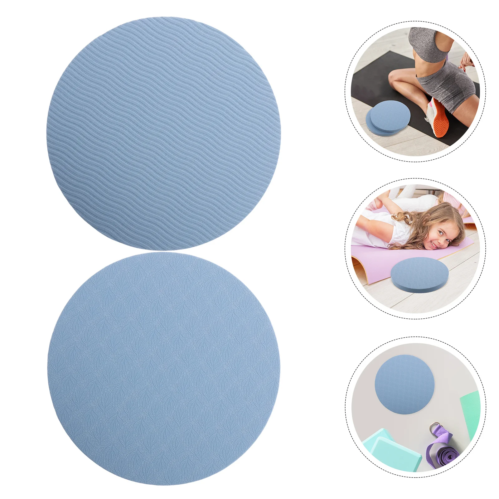 

2pcs Round Yoga Cushion Thickened Non-Slip Kneeling Pad For Elbow Knee Support Exercise Mat Fitness Pilates Gardening Workout