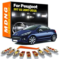 13Pcs Canbus Car LED Interior Map Dome Light Kit For Peugeot 207 CC 207CC Cabrio 2007 2008 - 2012 2013 2014 2015 Sun Visor Lamp