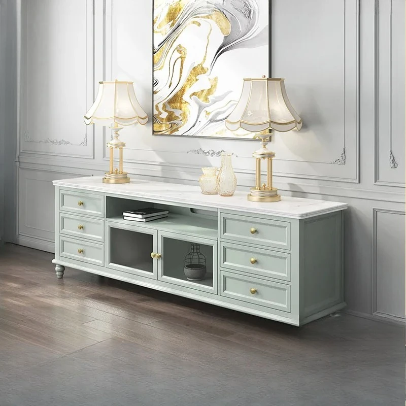 

LTT American rural solid wood light luxury living room low cabinet high modern simple small apartment