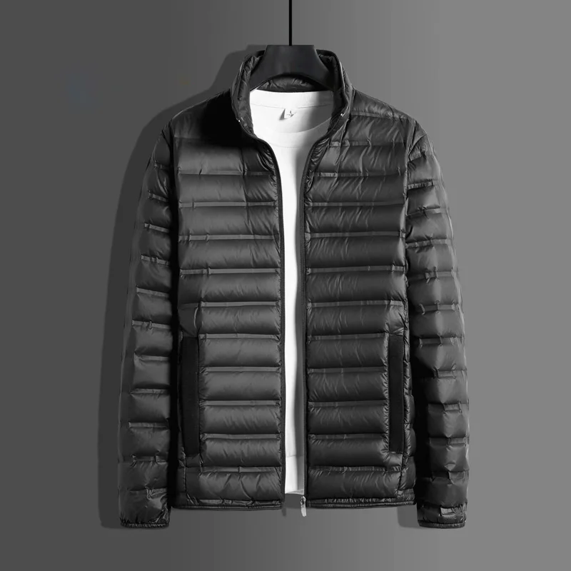 Large Size Spring Autumn Winter Ultra Light Down Jacket Men Windbreaker Outwear 90% White Duck Down Padded Puffer Coat Male