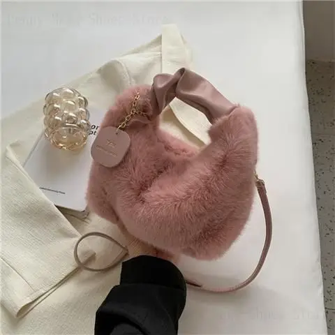 Autumn And Winter High-End Plush Handbag 2025 New Handbag Women's New Crossbody Bag Fashionable Plush Bag