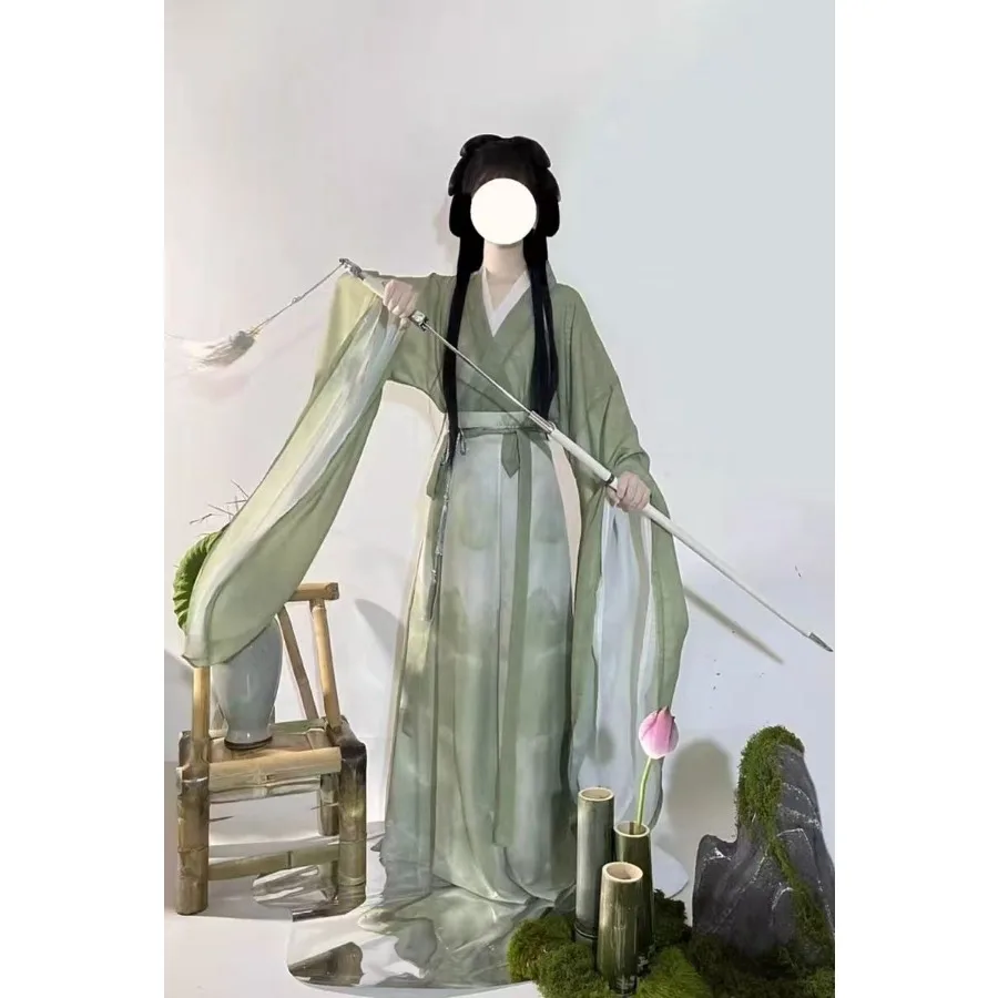 New Chinese Hanfu Dress Women Halloween Carnival Cosplay Costume Ancient Traditional Hanfu bule Costume Fancy Dress Plus Size