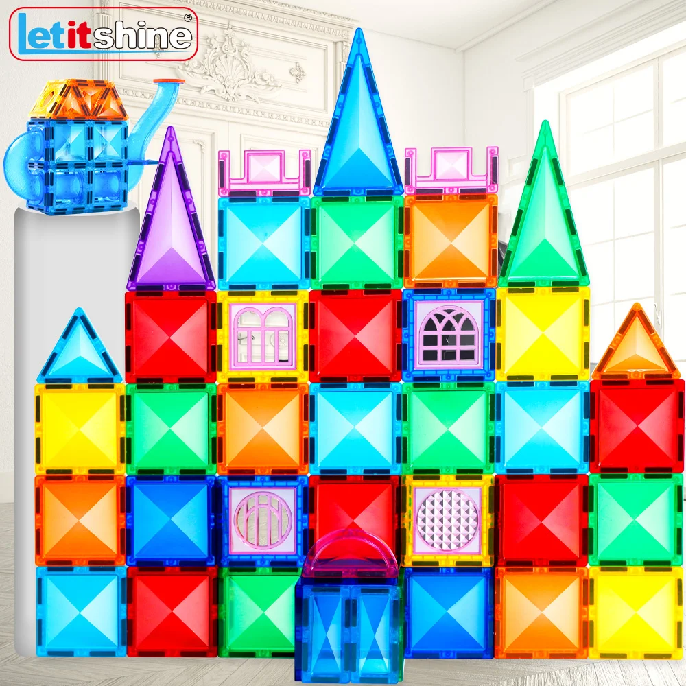 

Magnetic Building Blocks Toys Montessori Education Teaching Puzzle Game Magnet Tiles Architecture Constructor Kids Boy Girl Baby