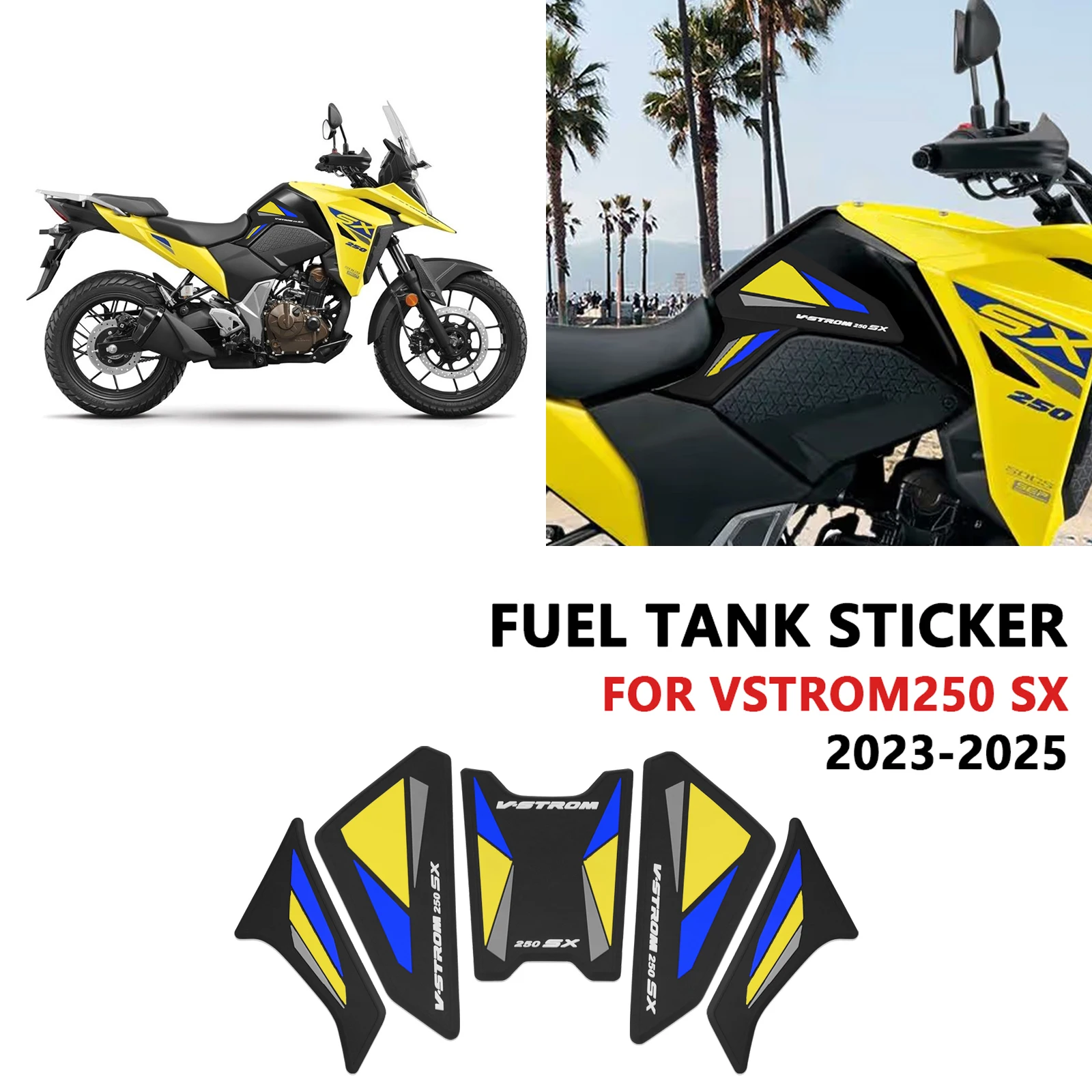 

Для Vstrom 250 SX 2025 V-Strom 250 SX 2024 2023 наклейки для мотоциклов, тяговые накладки, накладки на топливный бак, боковые защитные накладки на топливный бак