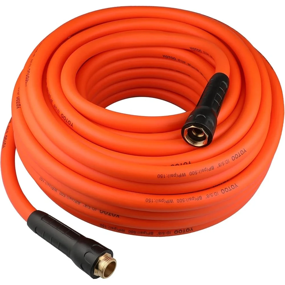 

Heavy Duty 5/8 Inch Garden Hose 100 Feet Kink Resistant Flexible PVC 150 PSI Durable Brass Fittings Swivel Grip
